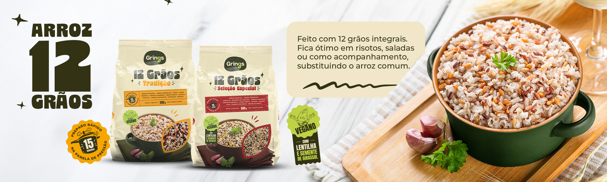 Produtos da linha Arroz 12 grãos