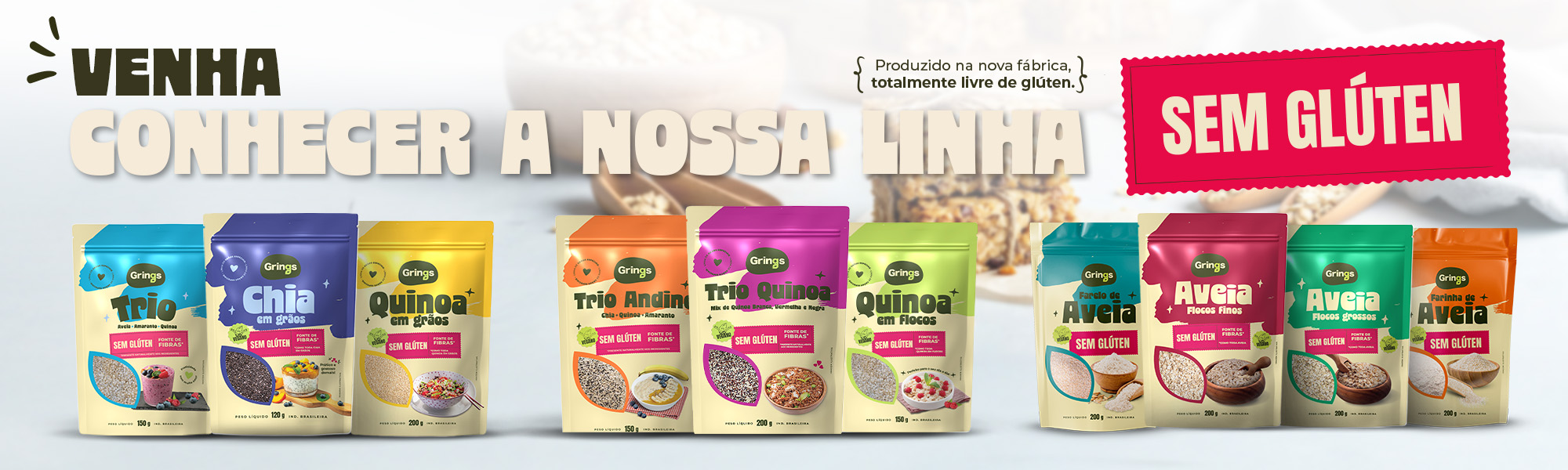 Produtos da linha sem glúten