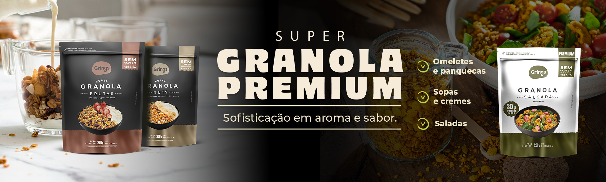 Produtos da linha granola premium